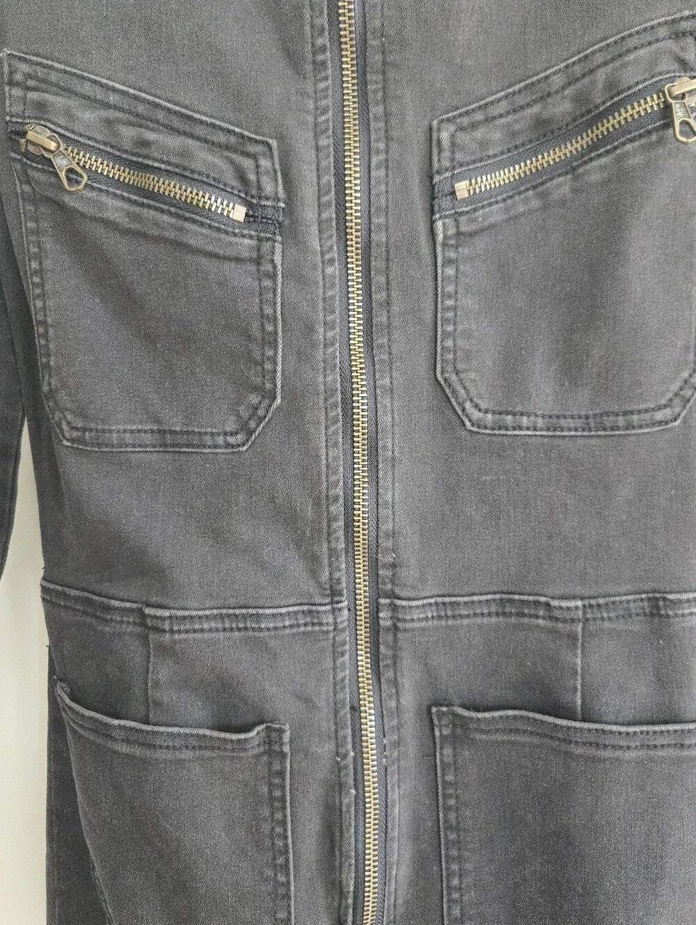 Free People Lennox Denim Zip Jumpsuit